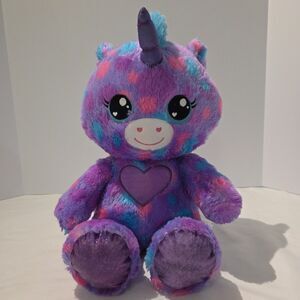 Build A Bear Purple Heartables Unicorn 18" Soft Plush W/Sparkle Horn & Feet